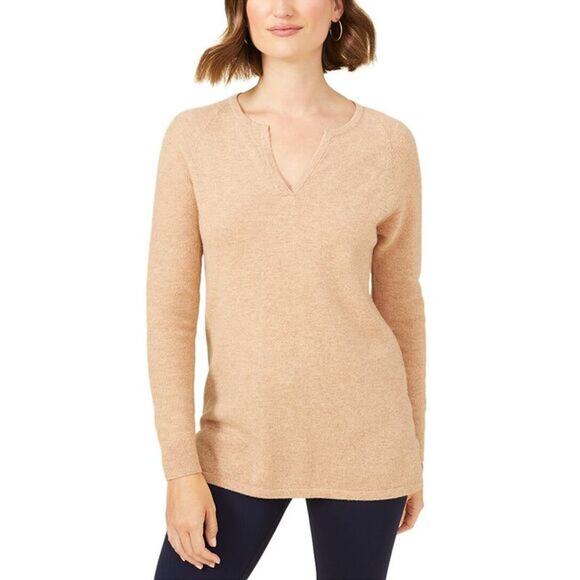 J McLaughlin Lochlann Cashmere Sweater V Neck Pullover Relaxed Fit Tan Size XS - Picture 1 of 12